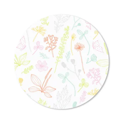 Produktbild von MuchoWow® Mauspad Mousepad Pflanzen - Muster - Garten - Kontur - Pastell 20x20 cm - Mousepads - Maus Mat - Pad - Mausunterlage - Schreibtischmatte