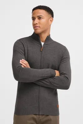 Produktbild von Blend BHNorman Herren Strickjacke Cardigan Feinstrick Pullover mit Stehkragen Reißverschluss Rippbündchen Baumwollmischung Regular fit