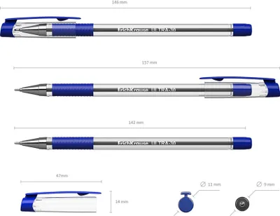 Produktbild von Kugelschreiber Ultra-30 0,26mm mit Gummigriff 12er Pack Blau
