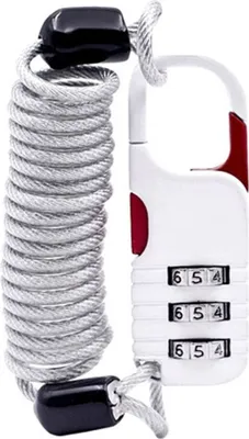 Productafbeelding van Fietsslot met kabel, cijferslot, geschikt voor motorfietsen, lichtgewicht, kleur: wit
