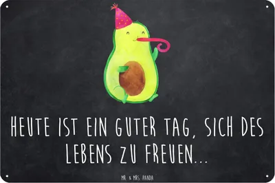 Produktbild von Mr. & Mrs. Panda tafel Avocado Feier DIN A3 - Kreidetafel - Geschenk, Party, Türschild, wandtafel, Blechschild, Feierlichkeit, Schild, Geburtstag, Wandbild, Tröte