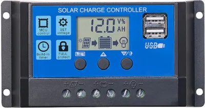 Zdjęcie produktu dla Regulator ładowania PWM 10A 12V/24V 2xUSB