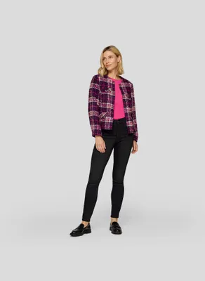 Produktbild von Rabe Jacke mit Karomuster und Hakenverschluss aus Bouclé mit Wollanteil