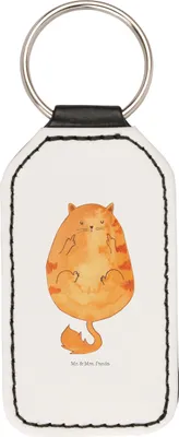 Produktbild von Mr. & Mrs. Panda Schlüsselanhänger Katze Frühaufsteher - Weiß - Geschenk, anhänger für schlüssel, Kater, schlüsselbund, Mit Spruch, Katzen, Tiger, Taschenanhänger