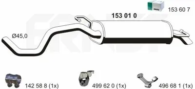 Produktbild von ERNST 153010 Endschalldämpfer für VW Golf IV Schrägheck (1J1) Auspuff