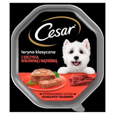 Obrázek produktu pro Cesar mokré krmivo pro psy Terina Classic se šťavnatým hovězím masem a játry 150 g