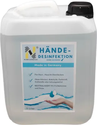 Produktbild von NURFUERDICH NEU 5 L Desinfektionsmittel Hände Flächen Haut Oberflächendefinition Germany