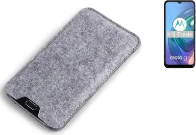 Produktbild von K-S-Trade Filz Handyhülle kompatibel mit Motorola Moto G10 Schutzhülle Filztasche Filz Tasche Case Sleeve Handy Hülle Filzhülle grau