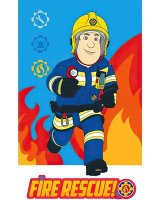 Imagen del producto de Toalla infantil de "Fireman Sam" (Bombero Sam), diseño "Intervención de bomberos", 30x50 cm