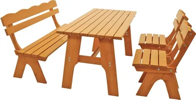 Produktbild von DEGAMO Gartenset Holzgarnitur Gartengarnitur FREITAL 4-teilig 150cm, Holz Kiefer massiv