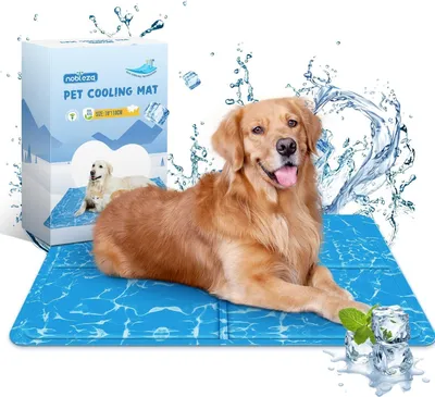 Produktbild von Nobleza - Kühlmatte Hunde Selbstkühlend Ungiftige Gelauflagen Welpe Katzenbett Kühlmatratze im Sommer, 110 * 70cm, Blau, XL