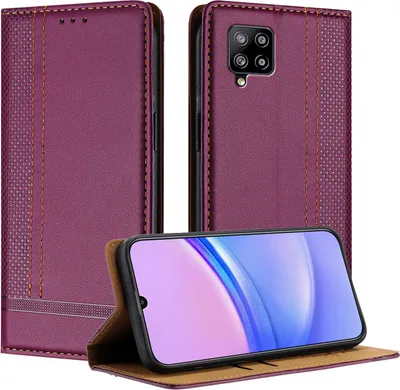 Produktbild von Handyhülle für Samsung Galaxy A42 5G Leder Flip Klappbare Schutzhülle mit Standfunktion Lila