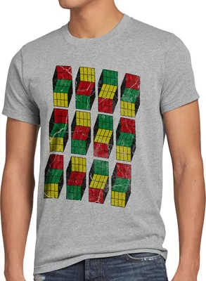 Produktbild von style3 Sheldon Cubes Herren T-Shirt, Größe:5XL, Farbe:Grau meliert