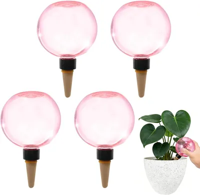 Produktbild von Bewässerungskugeln 500 ml, 4 Stück, rosa, für Zimmerpflanzen