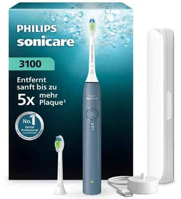 Obrázok produktu pre Philips Sonicare 3100 series HX4034/24, Dospelý, Sonická zubná kefka, Denná starostlivosť, 31000 pohybov za minútu, Modrá, 2 min, 4 x 30 sec