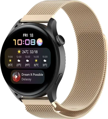 Produktbild von Strap-it Huawei Watch 3/3 Pro Milanese Armband (Champagner)