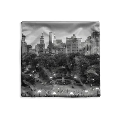 Obrázek produktu pro MuchoWow® Povlak na polštář - 40x40 - Union Square New York - černá a bílá - Dekorační povlak na polštář