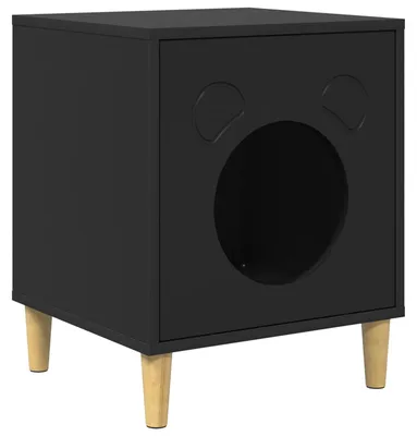 Zdjęcie produktu dla vidaXL Domek dla kota czarny 42,5 x 40 x 53 cm Materiał drewnopochodny