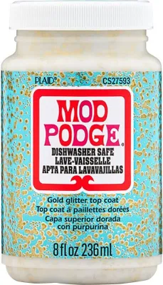 Produktbild von Mod Podge Dishwasher Safe Gloss Gold Glitter  - Kleber / Versiegelung / Lack 236ml