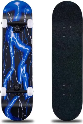 Image de Skateboard 31x8 pouces érable ABEC-11 Roulements à billes 95A Roues Blue