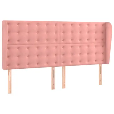 Produktbild von Kopfteil mit Ohren Rosa 183x23x118/128 cm Samt
