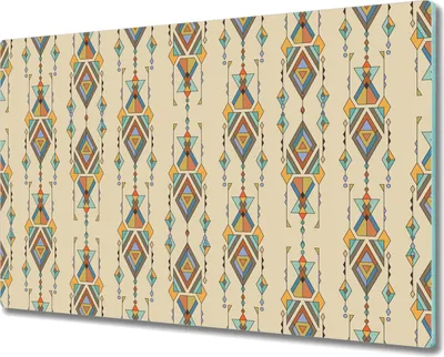 Produktbild von Glas-Herdabdeckplatte Glaskeramikkochfeld-Abdeckung Spritzschutz - 80x52 cm - Aztekisches Muster