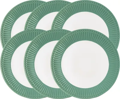 Produktbild von Greengate Alice Brotteller dusty green 17,5cm Set6