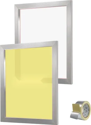 Zdjęcie produktu dla Zestaw do sitodruku - 2 szt. Aluminiowa rama do sitodruku - 20 x 24 cale z siatką 160 - Siatka nylonowa o wysokim napięciu i taśma uszczelniająca do koszulek, drukowania DIY itp.