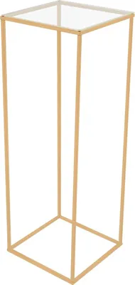 Produktbild von Metall Blumenständer - Blumenpodest - Rechteckig - Höhe 80 cm - Grundfläche 28×28 cm - Freistehend - Tragkraft bis 5 kg - Gold