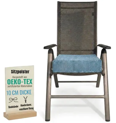 Obrázok produktu pre Pillows24 - Vankúš na sedenie 40x40 cm 10 cm hrubý z manšestru | penový vankúš na stoličku s prateľným poťahom | pre seniorov a deti | vankúš na stoličku, vankúš na podlahu