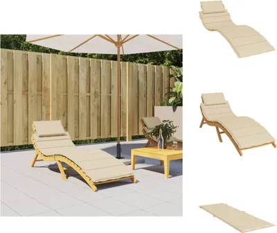 Produktbild von vidaXL Sonnenliegen-Auflage Beige 186x58x3 cm Oxford-Gewebe -  Sitzpolster