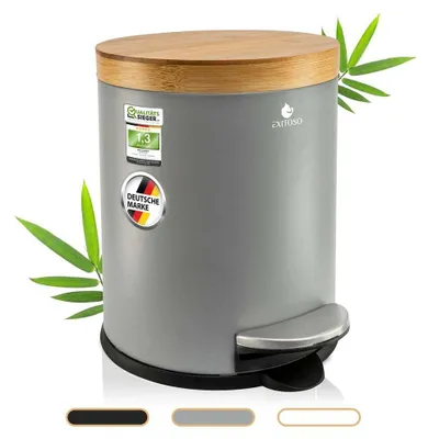 Obrázok produktu pre Exitoso 15818, 5 L, Kolo, Nerezová oceľ, Bamboo, Šedá, Pedál, 22 cm