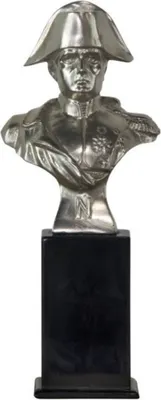 Produktbild von Casa Padrino Bronzefigur Napoleon Silber / Schwarz 10 x 7 x H. 24 cm - Luxus Dekofigur