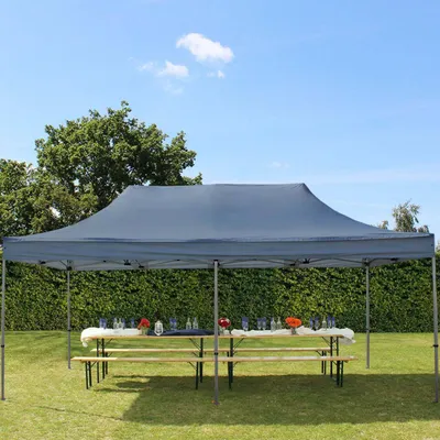 Image de TOOLPORT 3x6 m Tonnelle pliante Acier, PES 750, gris foncé