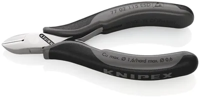 Produktbild von Knipex KP-7702115ESD, Diagonale Zange, 1,1 cm, 1,4 cm, 7,5 mm, 1,6 mm, Schutz vor elektrostatischer Entladung (ESD)