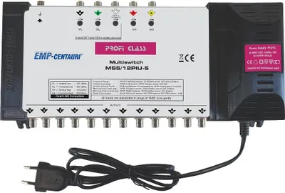 Obrázek produktu pro Multiswitch EMP MS5/12PIU-5 multipřepínač , PROFI CLASMultipřepínač pro 1 družici + TV - 12 účastníků- Vstupní atenuátory na všech vstupech- Možnost použití Quad LNB- Volba aktivního/pasivního zpracování pozemního pásma- Napětí 12V pro pozemní předzesilovač- Rozšířený rozsah provozních teplotRozměry délka x šířka x výška v cm:34,7 x 15,2 x 8,7