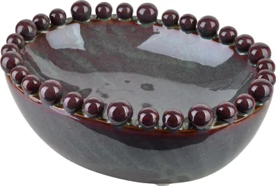 Produktbild von Dekoschale Keramik Yarine Ball 22x17x8 cm Grün/Braun/Violett 1 Stück