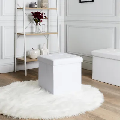 Produktbild von Weiße PolyurethanFaltbox für Ottomane
