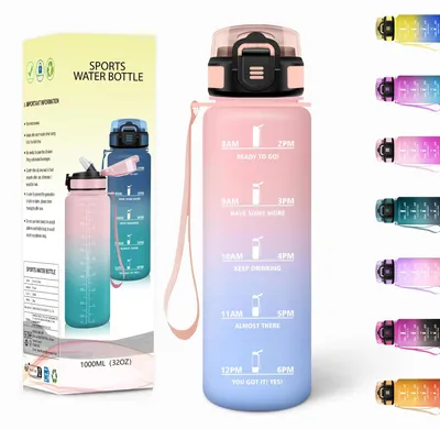 Zdjęcie produktu dla Butelka Motswedi z rurką, 1000 ml, wolna od BPA, butelka sportowa, szczelna, nadaje się do napojów gazowanych, butelka na wodę do fitnessu