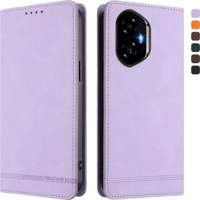 Obrázek produktu pro Pouzdro pro Honor 300, retroPolyuretankožené flip pouzdro s stojánkem a přihrádkami na karty Fialový