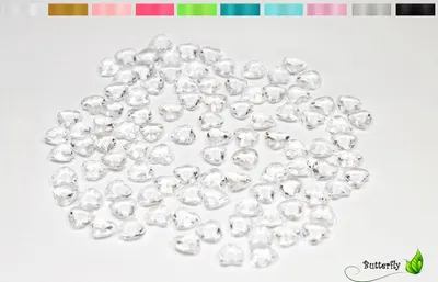 Produktbild von 100 Dekosteine HERZEN 1,2 cm, Farbe:klar / transparent