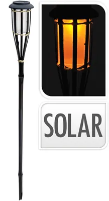 Image de Lampe solaire en bambou, 65 cm