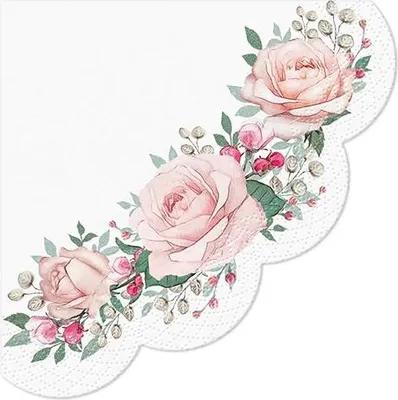 Produktbild von Runde 3-lagige Servietten Rosen 32 cm 12 Stück.