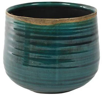 Productafbeelding van Ter Steege - Bloempot - Keramiek - blauw - D21 x H17 cm - opening 16,5 cm