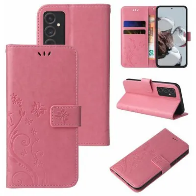 Produktbild von Kunstleder Flip-Hülle Floral für Samsung Galaxy S23 Serie - Farbe: Rosegold - Modellkompatibilität: Für Samsung Galaxy S24+