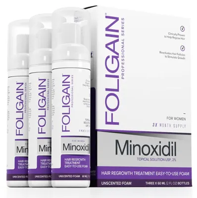 Produktbild von Haarwuchsschaum, Foligain, Minoxidil 2%, 3 Monate Behandlung, 177ml
