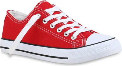 Produktbild von Mytrendshoe Damen Sneakers Kult Sportschuhe Stoffschuhe Freizeit Look 814414, Farbe: Rot, Größe: 37