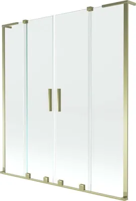Zdjęcie produktu dla Mexen Velar L Parawan nawannowy 140x150 cm, złoty, szklany