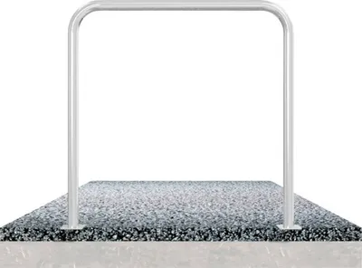 Produktbild von Rohrbügel Stahlrohr Ø 48 mm x 2,5 mm ohne Querholm für Dübelbefestigung feuerverzinkt B = 1000 mm H = 1000 mm