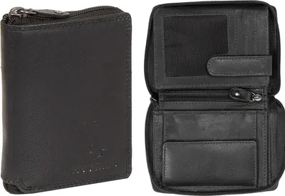 Produktbild von Mustang Udine Wallet Universal Premium Lederportfolio markabiert für Karten Schwarz Leder 06.102100